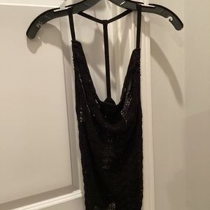 Guess Black Eyelet Tank Top S
